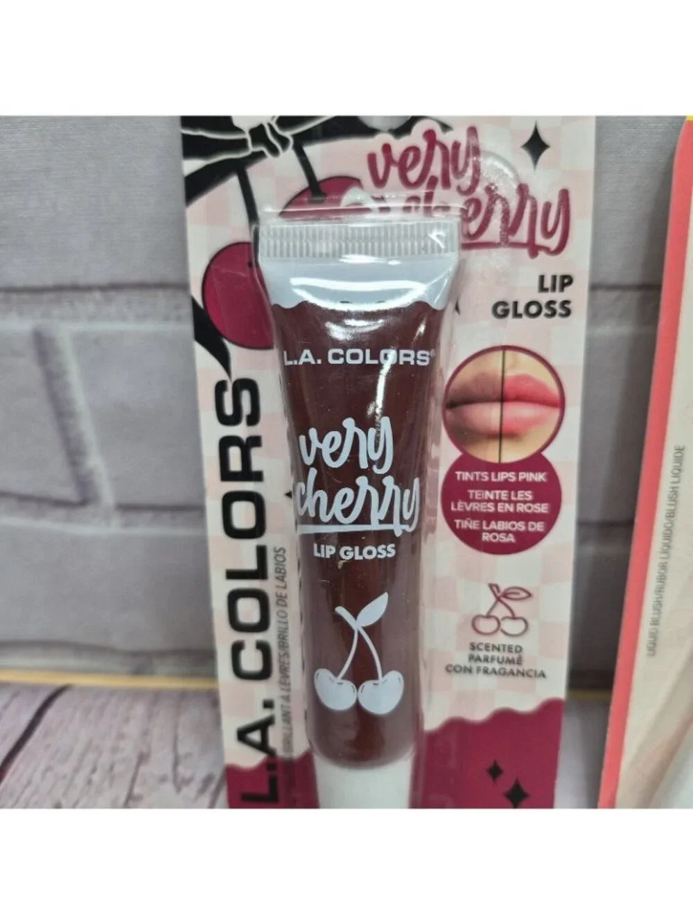 3pc LA Colors Very Cherry Lip‎ Gloss & Liquid Blush Amore, Grazie